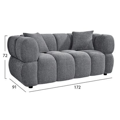 Sofa 2-seater Norika Hm3332.01 Grey Fabric 172x91x72hcm.