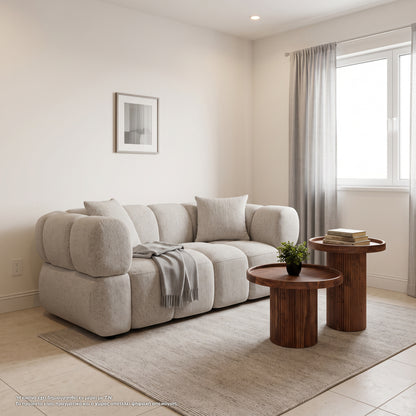 Sofa 2-seater Norika Hm3332.02 Ecru Fabric 172x91x72hcm.