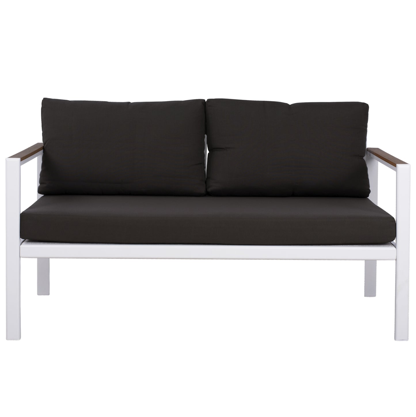 Outdoor 2-seater Sofa Safiya Hm5523.01 Aluminum In White-anthracite Cushions 144x70x85hcm.