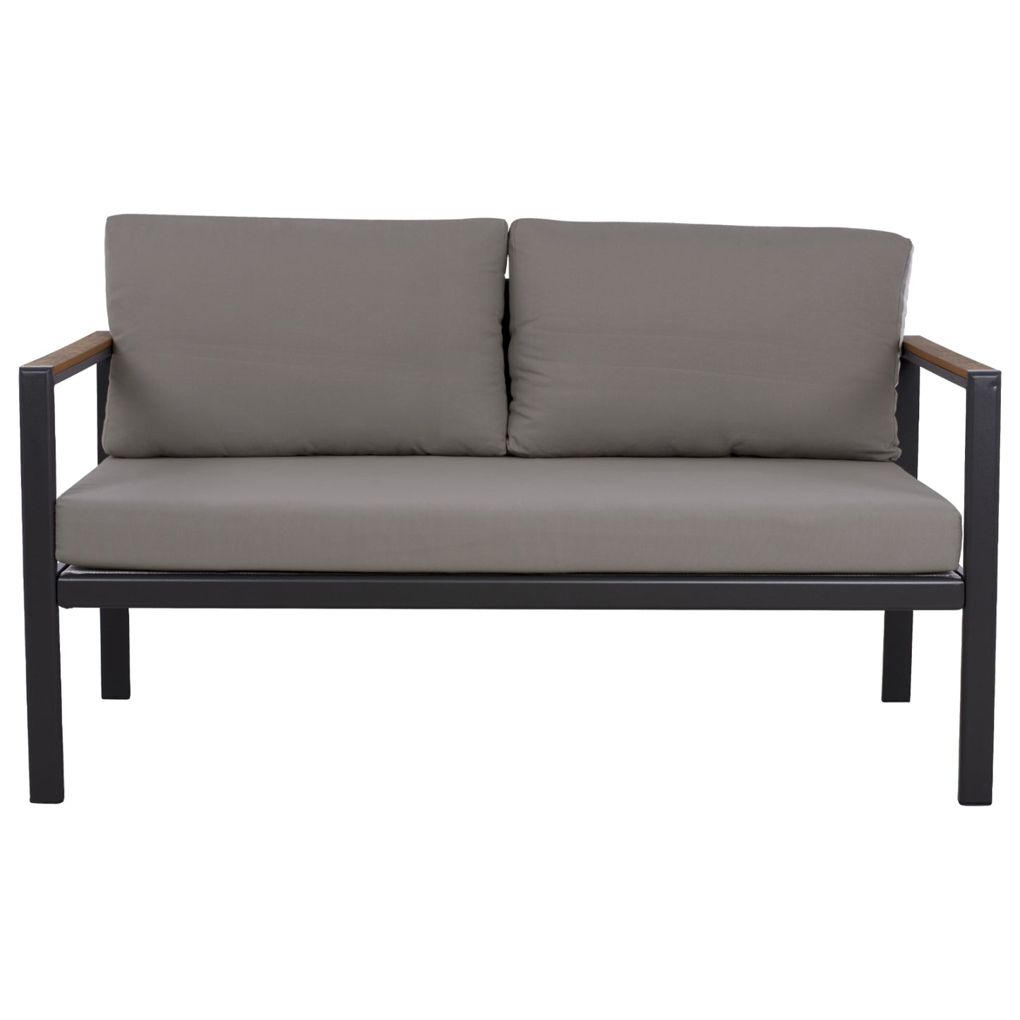 Outdoor 2-seater Sofa Safiya Hm5523.02 Aluminum In Anthracite--grey Cushions 144x70x85hcm.