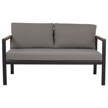 Outdoor 2-seater Sofa Safiya Hm5523.02 Aluminum In Anthracite--grey Cushions 144x70x85hcm.