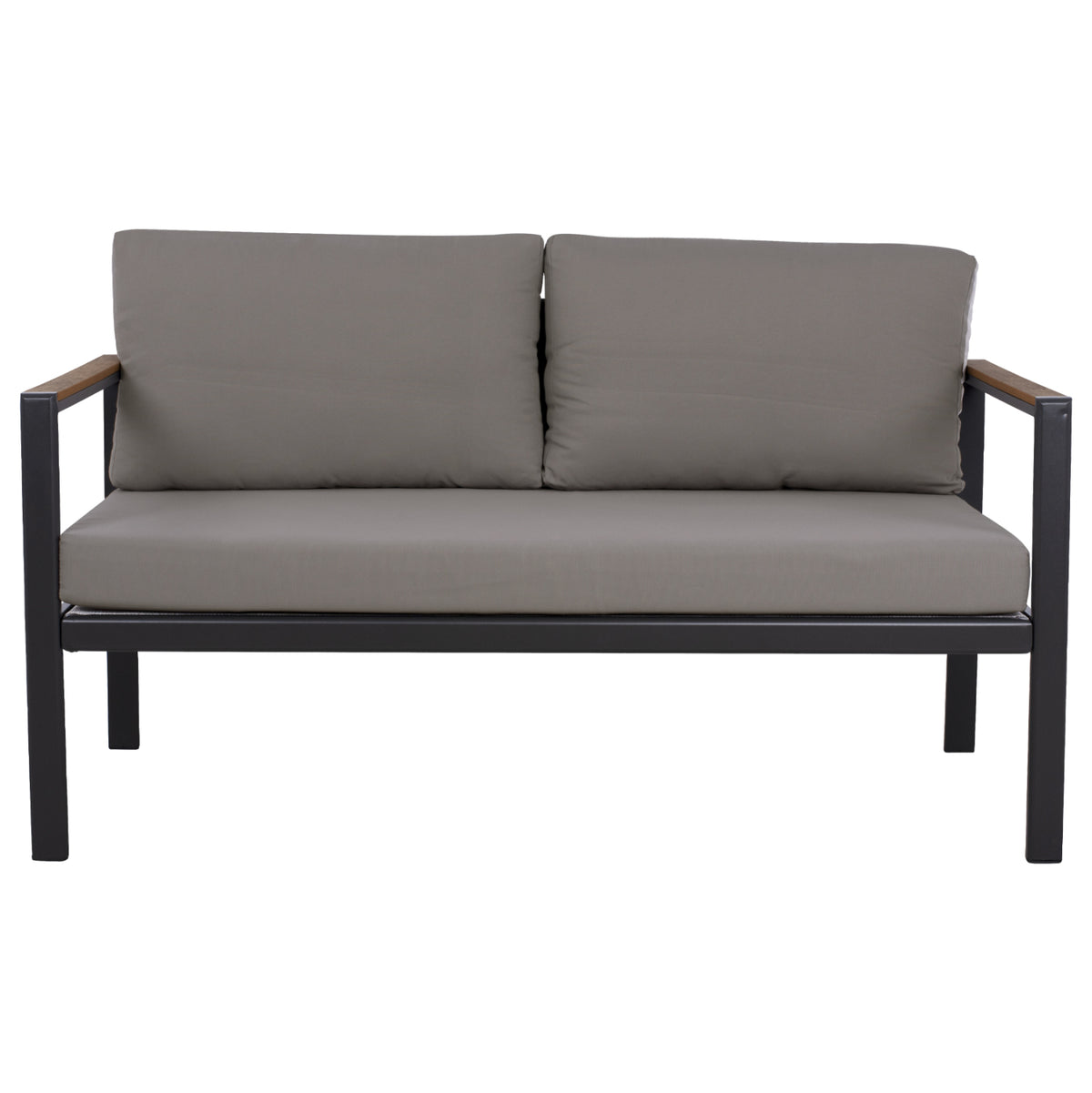 Outdoor 2-seater Sofa Safiya Hm5523.02 Aluminum In Anthracite--grey Cushions 144x70x85hcm.