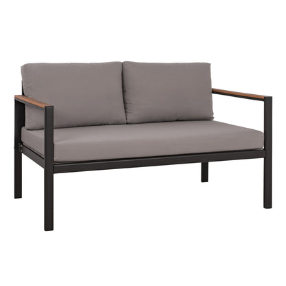 Outdoor 2-seater Sofa Safiya Hm5523.02 Aluminum In Anthracite--grey Cushions 144x70x85hcm.