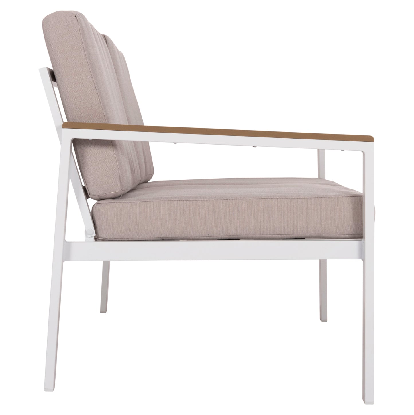 Outdoor 2-seater Sofa Safin Hm6279.01 Aluminum In White-beige Cushions 140x70x77hcm.