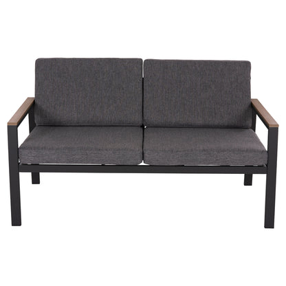 Outdoor 2-seater Sofa Safin Hm6279.03 Aluminum & Cushions In Anthracite 140x70x77hcm.