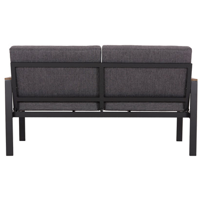 Outdoor 2-seater Sofa Safin Hm6279.03 Aluminum & Cushions In Anthracite 140x70x77hcm.