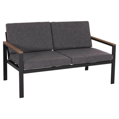 Outdoor 2-seater Sofa Safin Hm6279.03 Aluminum & Cushions In Anthracite 140x70x77hcm.