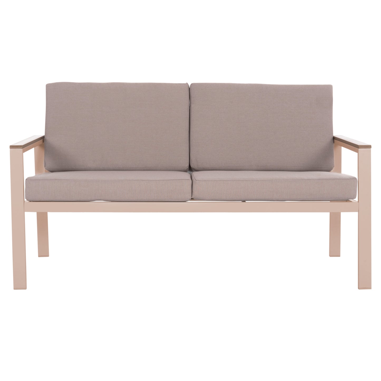 Outdoor 2-seater Sofa Safin Hm6279.04 Aluminum & Cushions In Cappuccino 140x70x77hcm.