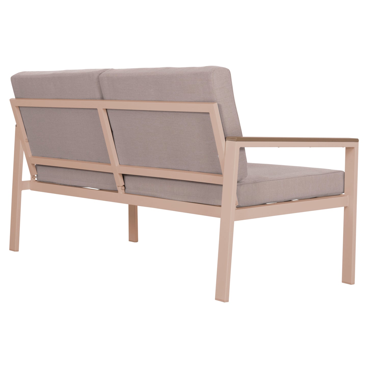 Outdoor 2-seater Sofa Safin Hm6279.04 Aluminum & Cushions In Cappuccino 140x70x77hcm.