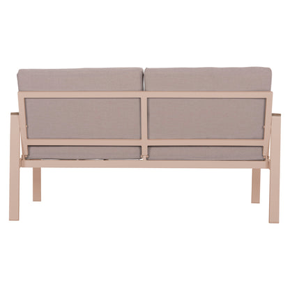 Outdoor 2-seater Sofa Safin Hm6279.04 Aluminum & Cushions In Cappuccino 140x70x77hcm.