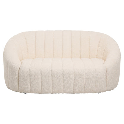 Sofa 2-seater Moby Hm9595.06 Ecru Boucle Fabric 148x83x66hcm.