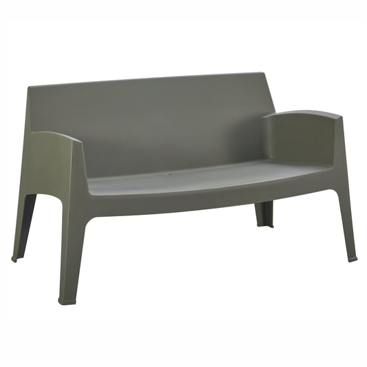 Polypropylene 2-seater Sofa Sleek Hm6366.05 Dark Olive Color 133x68x73hcm.