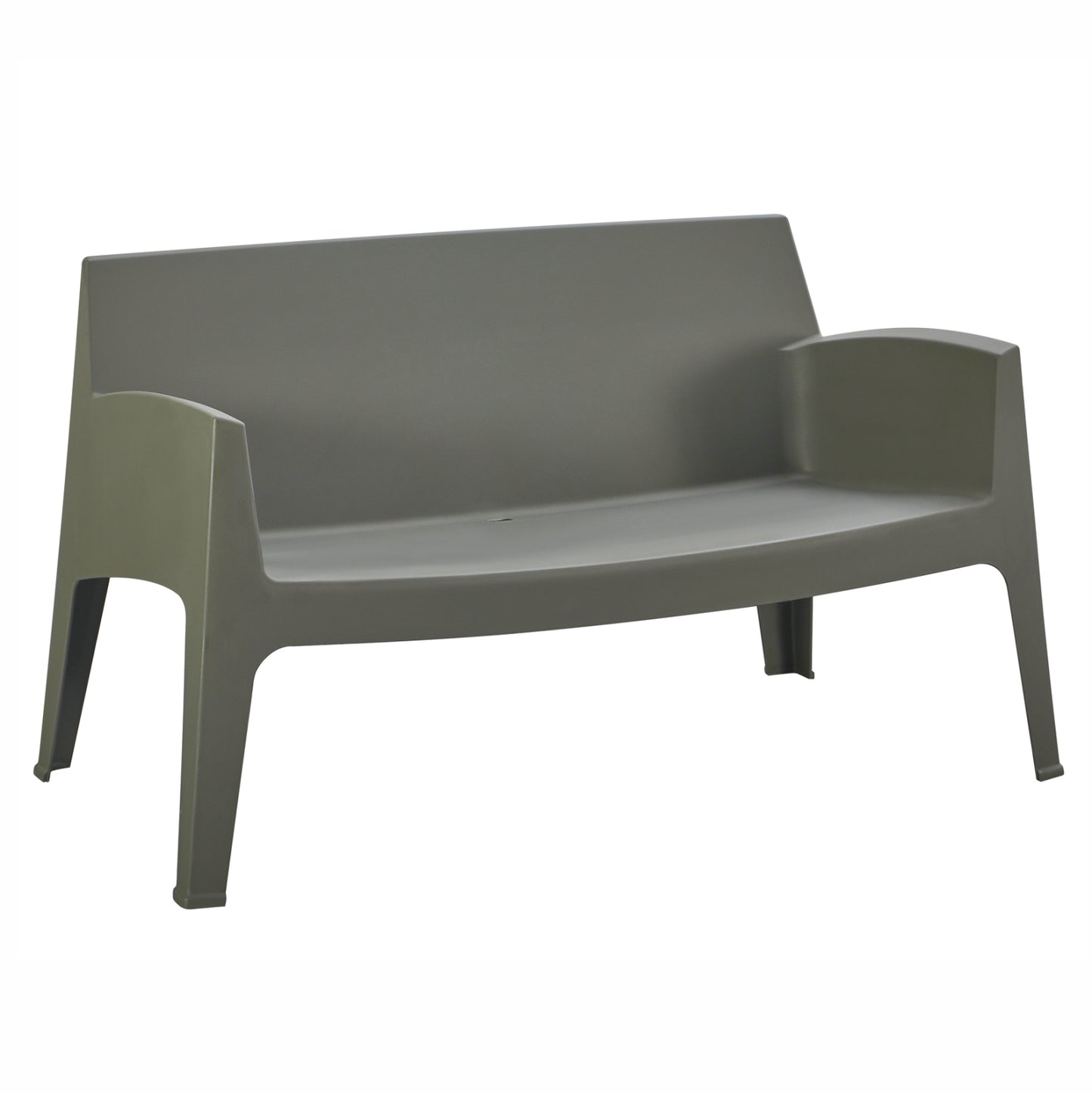 Polypropylene 2-seater Sofa Sleek Hm6366.05 Dark Olive Color 133x68x73hcm.