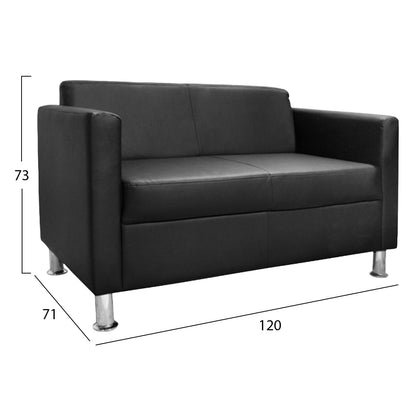 Sofa 2 Seater Cubo Pu Black Hm3033.02 120x71x73cm.