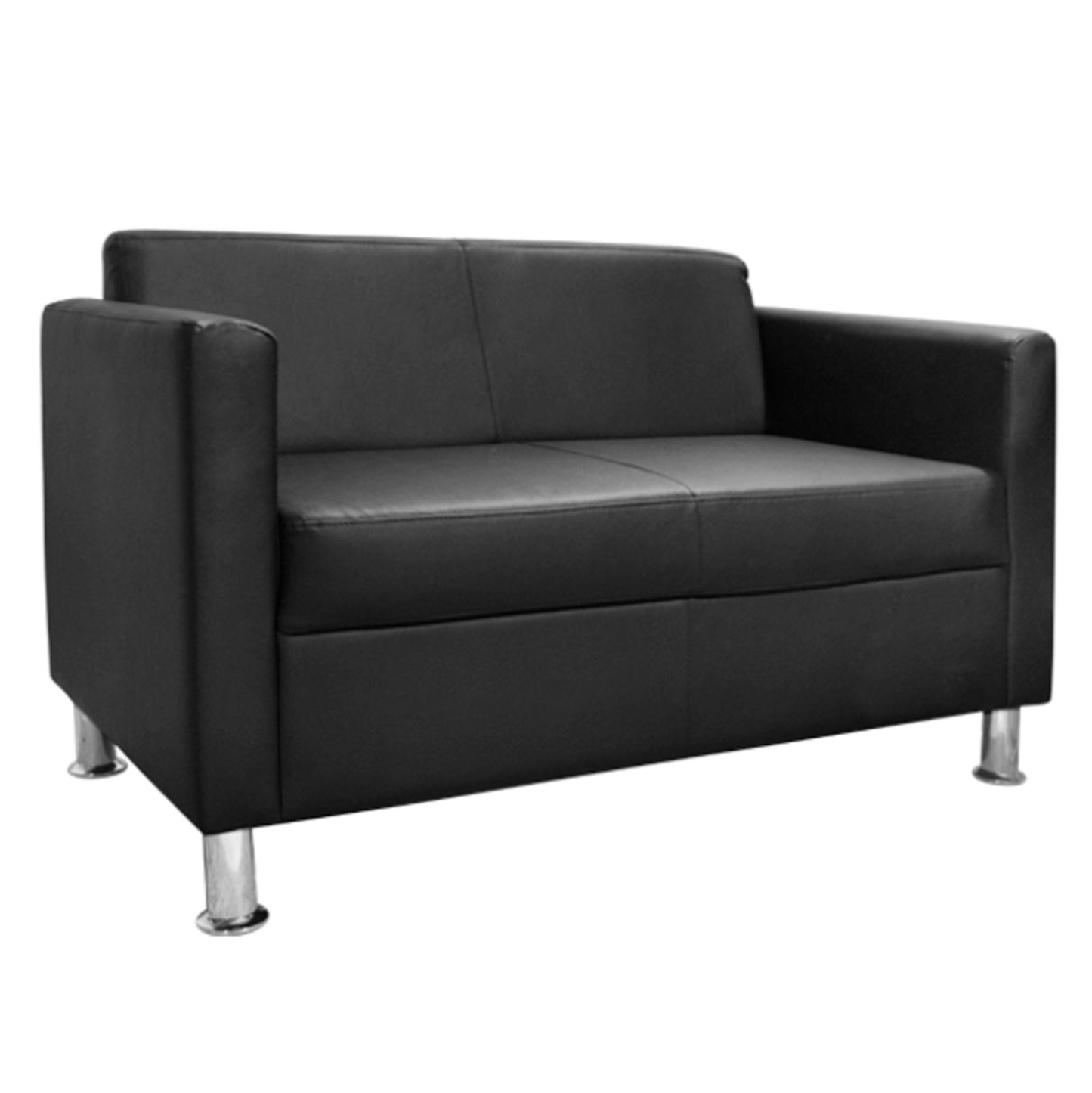 Sofa 2 Seater Cubo Pu Black Hm3033.02 120x71x73cm.