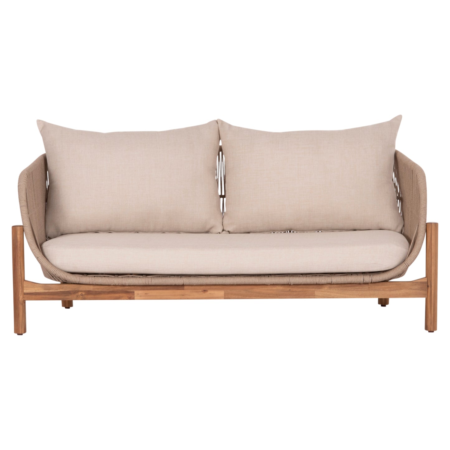 Outdoor Lounge 2-seater Sofa Sanji Hm6220 Acacia Wood-aluminum-rope 168.5x80x82hcm.