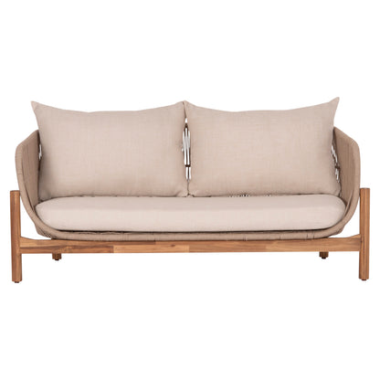 Outdoor Lounge 2-seater Sofa Sanji Hm6220 Acacia Wood-aluminum-rope 168.5x80x82hcm.