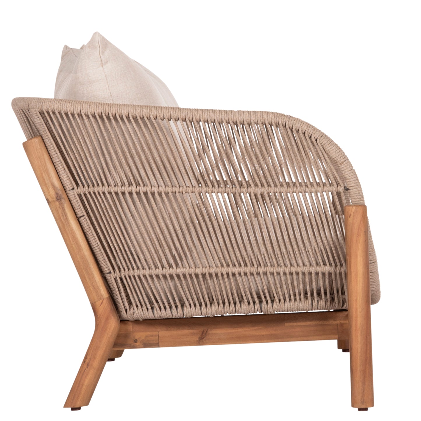 Outdoor Lounge 2-seater Sofa Sanji Hm6220 Acacia Wood-aluminum-rope 168.5x80x82hcm.