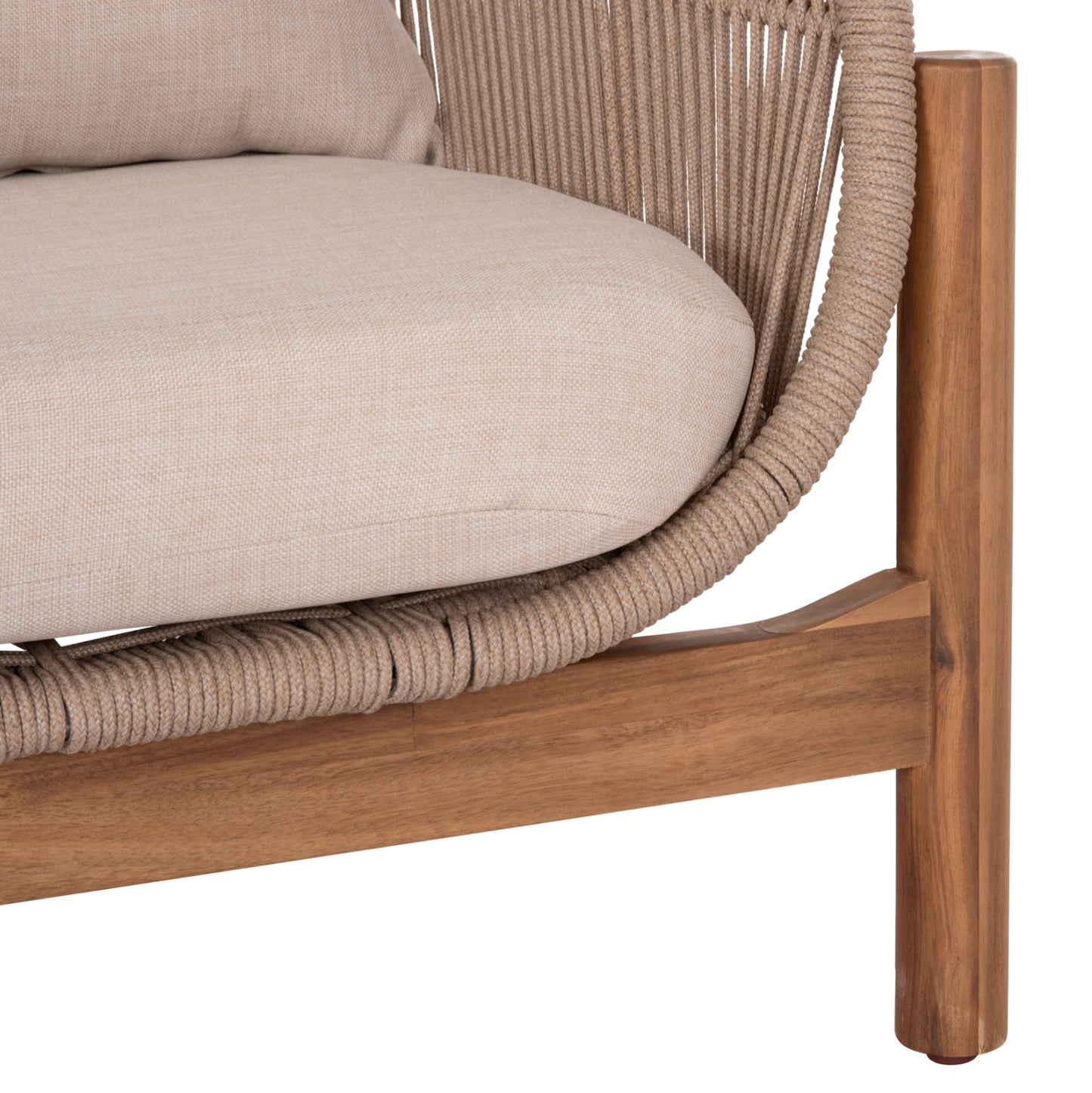 Outdoor Lounge 2-seater Sofa Sanji Hm6220 Acacia Wood-aluminum-rope 168.5x80x82hcm.