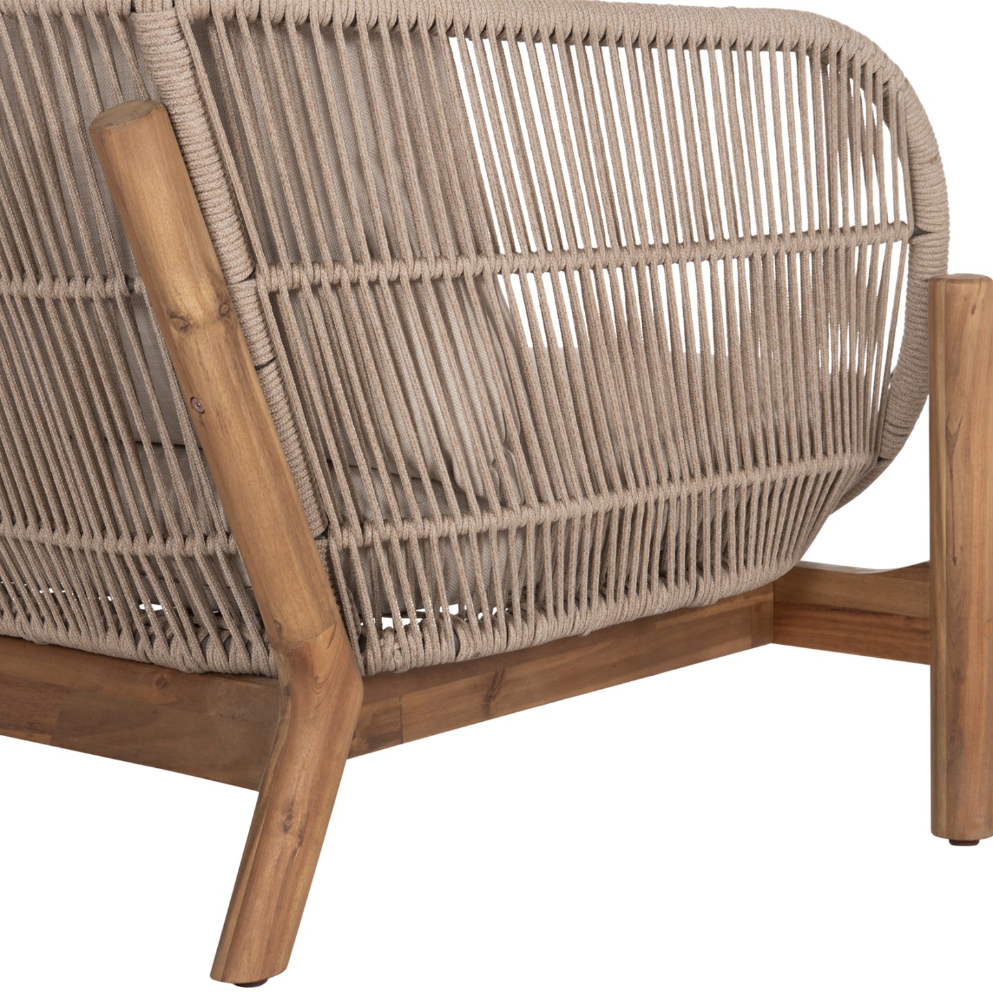 Outdoor Lounge 2-seater Sofa Sanji Hm6220 Acacia Wood-aluminum-rope 168.5x80x82hcm.