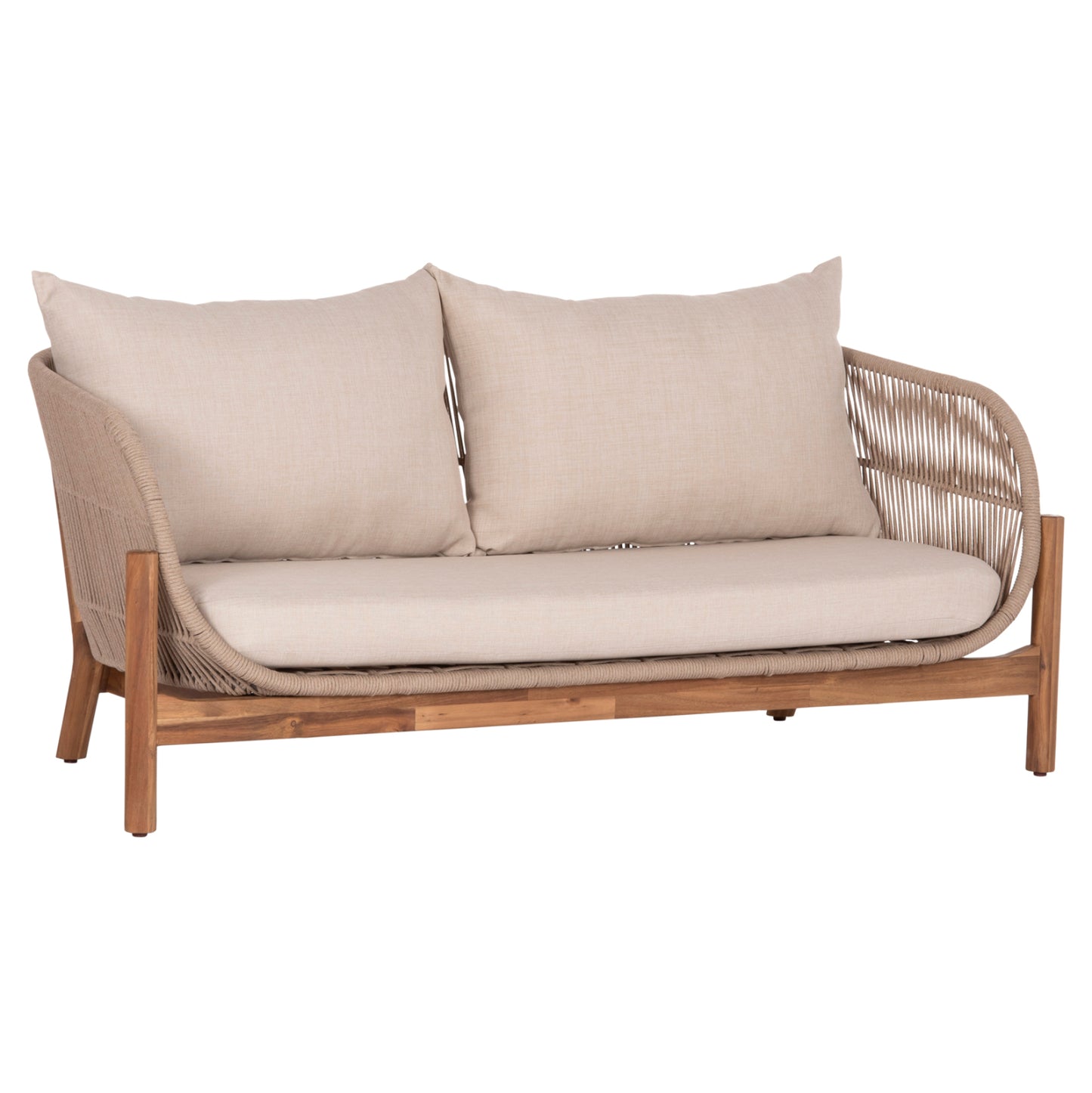 Outdoor Lounge 2-seater Sofa Sanji Hm6220 Acacia Wood-aluminum-rope 168.5x80x82hcm.