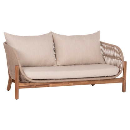 Outdoor Lounge 2-seater Sofa Sanji Hm6220 Acacia Wood-aluminum-rope 168.5x80x82hcm.