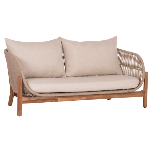 Outdoor Lounge 2-seater Sofa Sanji Hm6220 Acacia Wood-aluminum-rope 168.5x80x82hcm.