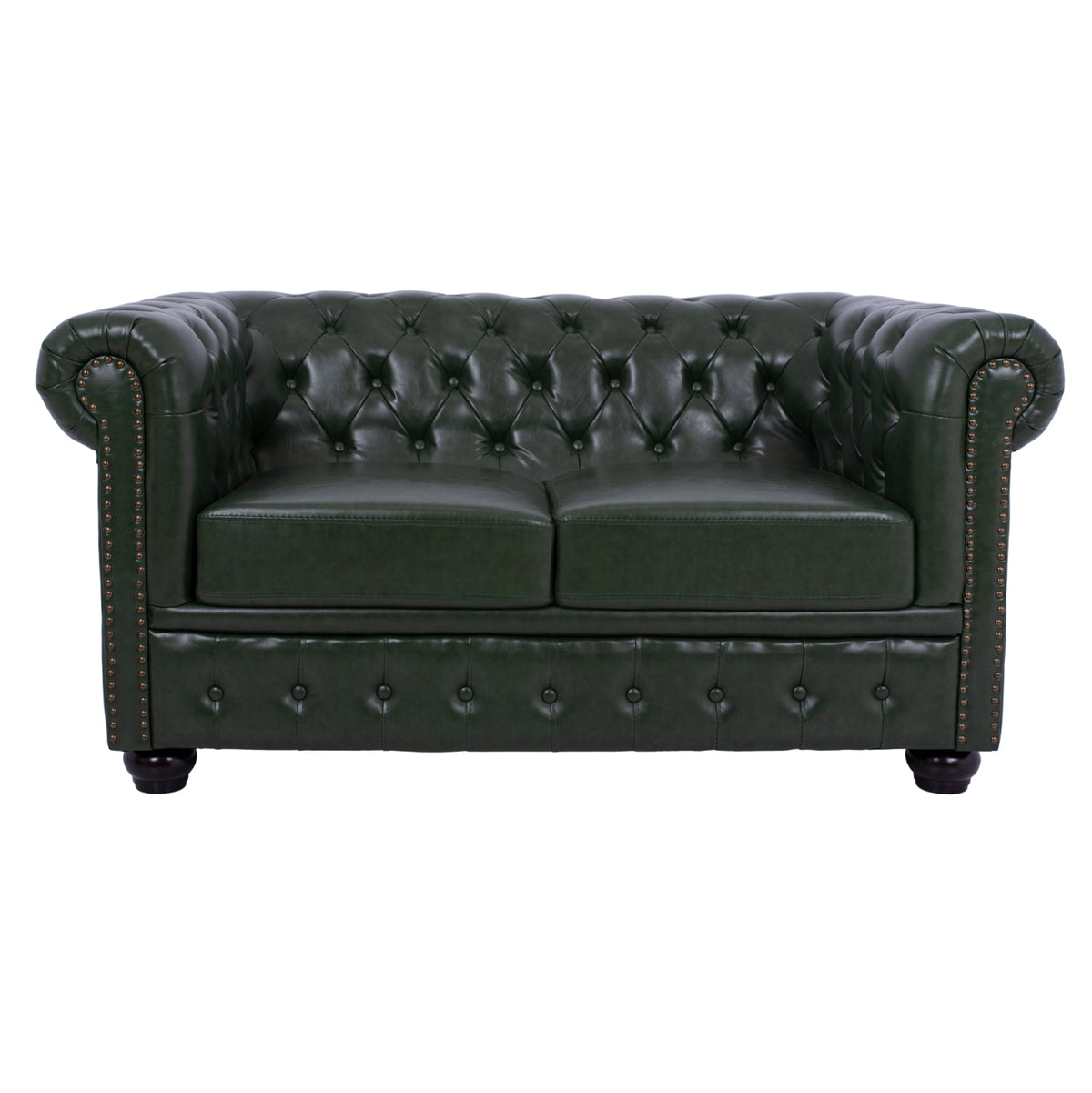 Sofa 2 Seater T.chesterfield Hm3010.08 Pu Cypress Green 150x90x70Ηcm