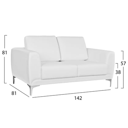 Sofa 2 Seater Kenzie Hm3121.22 With White Pu 142x81x81 Cm