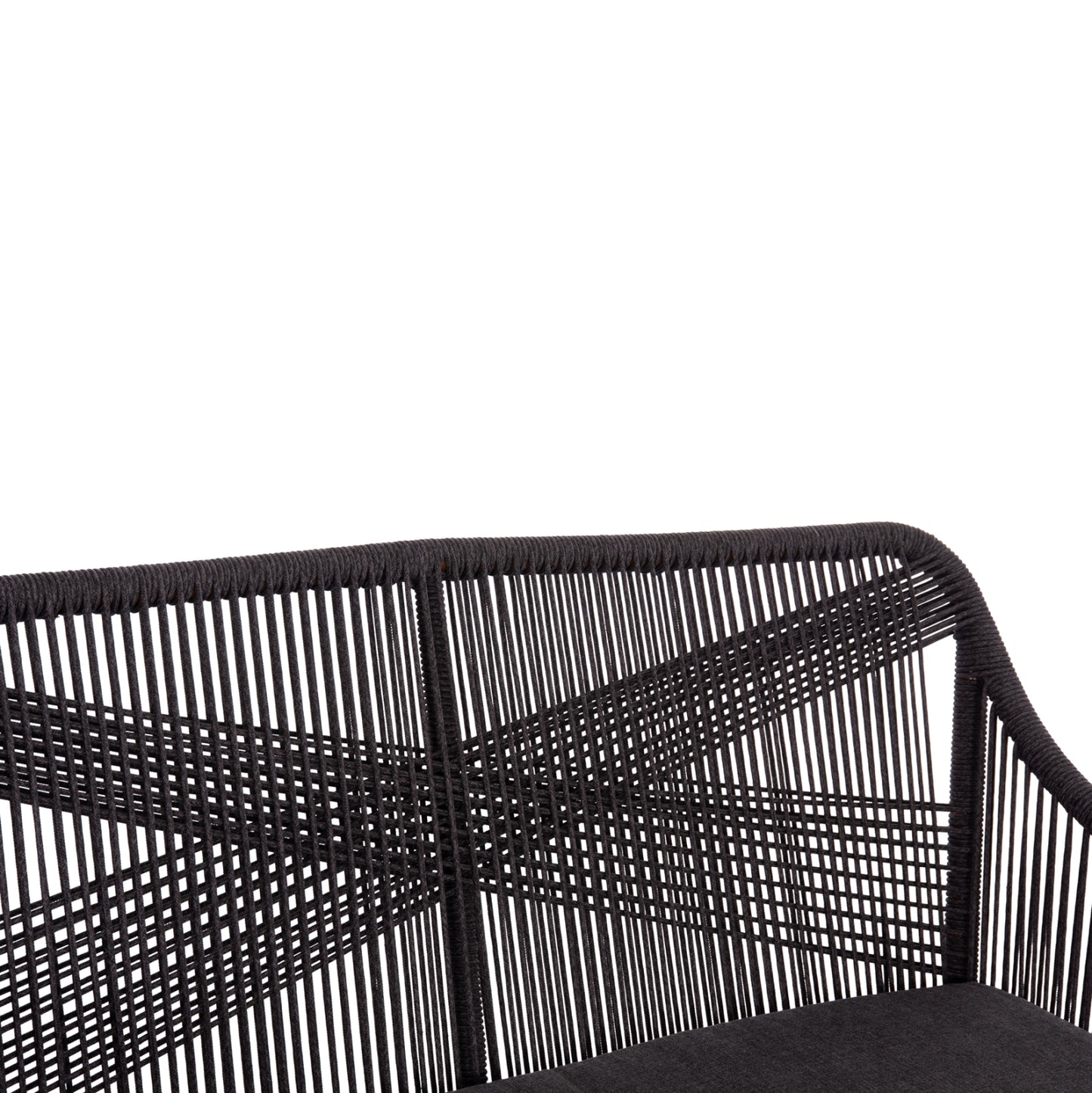 Outdoor Sofa 2-seater Myrtia Hm5550.11 Aluminum In Brown--p.e. Rope In Anthracite 123x61x90hcm.