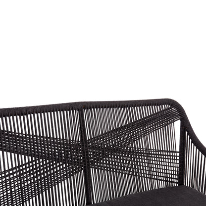 Outdoor Sofa 2-seater Myrtia Hm5550.11 Aluminum In Brown--p.e. Rope In Anthracite 123x61x90hcm.