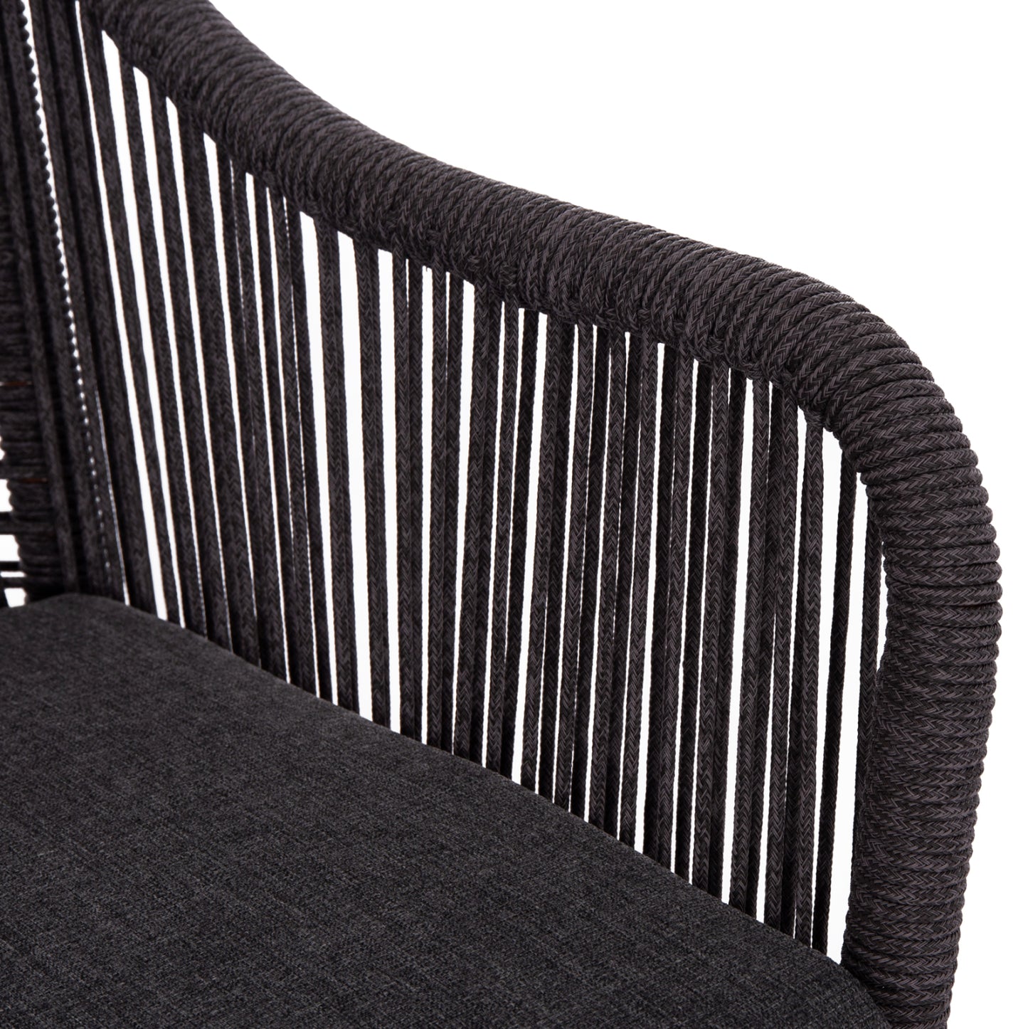 Outdoor Sofa 2-seater Myrtia Hm5550.11 Aluminum In Brown--p.e. Rope In Anthracite 123x61x90hcm.