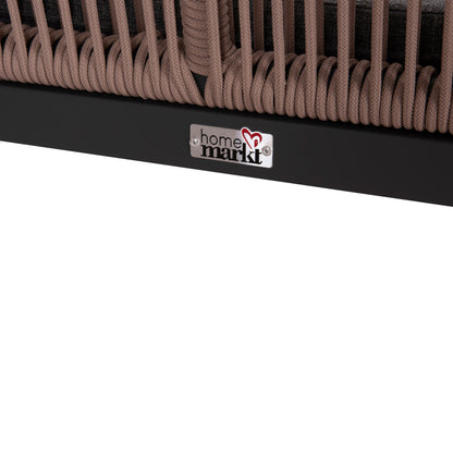 Outdoor Sofa 2-seater Myrtia Hm5550.12 Aluminum In Anthracite--teslin Rope In Beige 123x61x90hcm.
