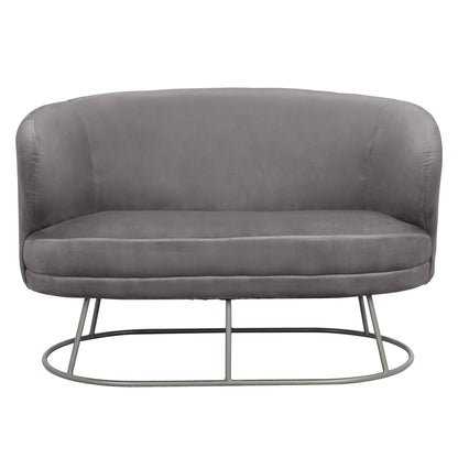Sofa 2 Seater Arien From Velvet Grey With Silver Base Hm8492.01 125Χ80Χ84cm