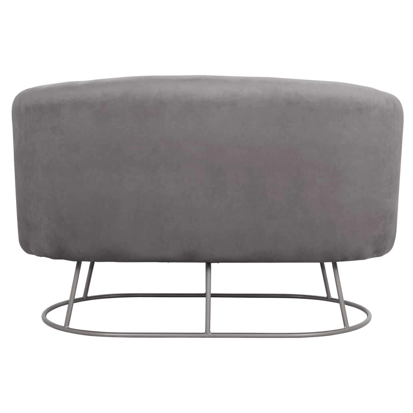 Sofa 2 Seater Arien From Velvet Grey With Silver Base Hm8492.01 125Χ80Χ84cm