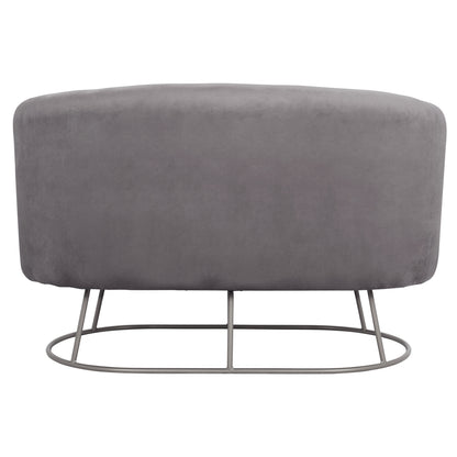 Sofa 2 Seater Arien From Velvet Grey With Silver Base Hm8492.01 125Χ80Χ84cm