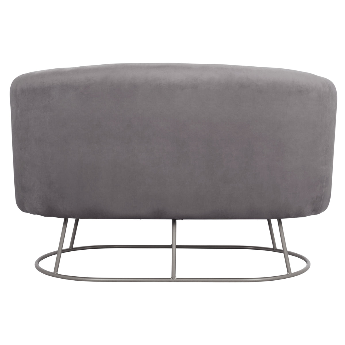 Sofa 2 Seater Arien From Velvet Grey With Silver Base Hm8492.01 125Χ80Χ84cm