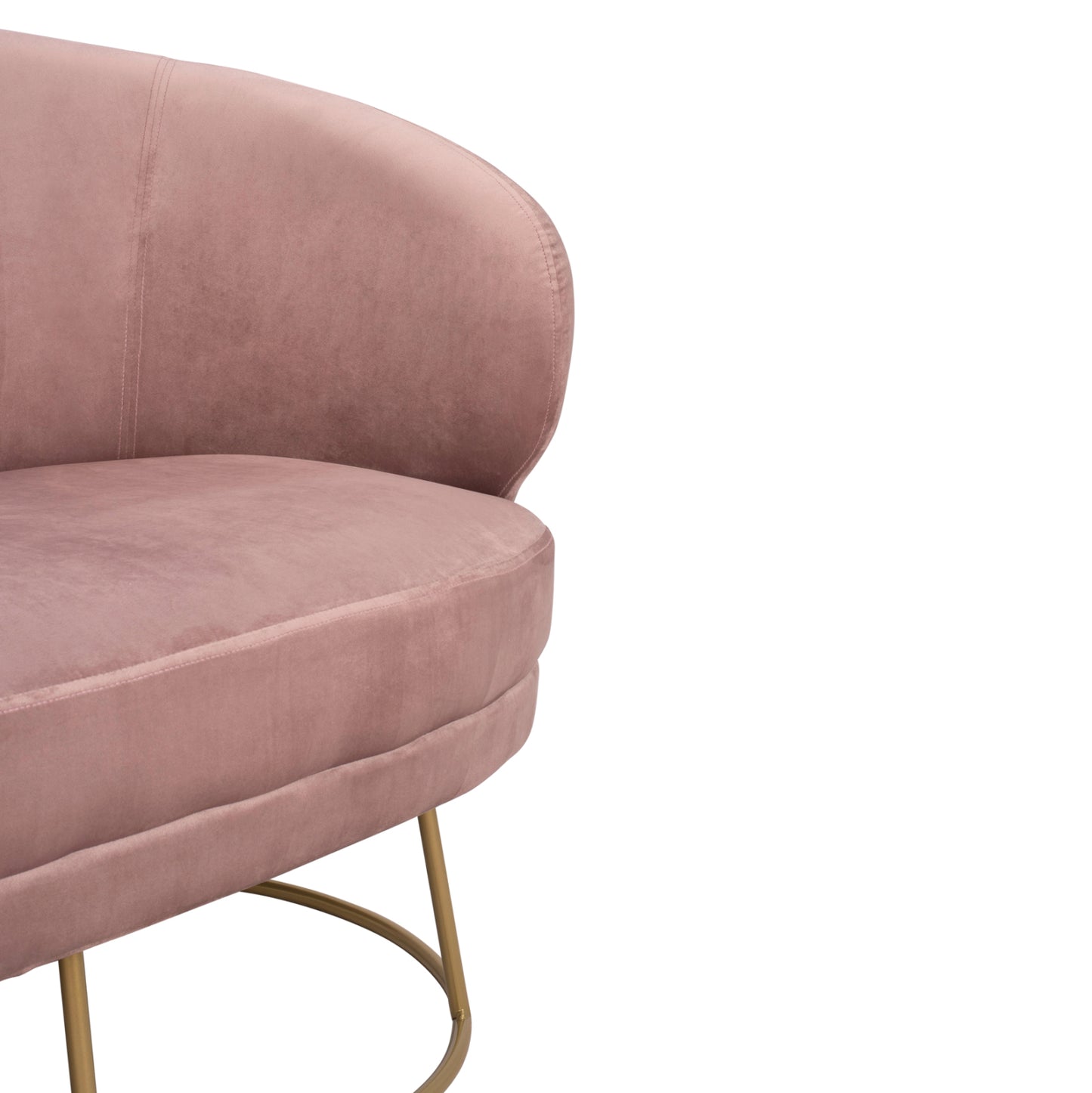 Sofa 2 Seats Hm8492.02 From Velvet Dusty Pink With Golden Base 125x80x84y Cm.