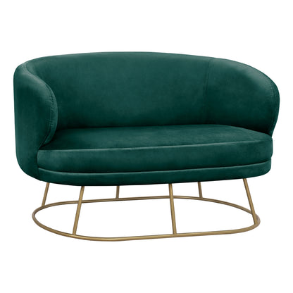 Sofa 2 Seater Arien From Velver Cyppress Green With Gold Base Hm8492.03 125x80x84cm