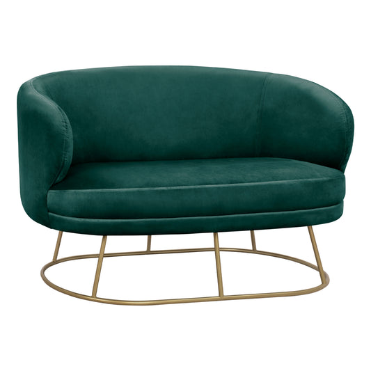 Sofa 2 Seater Arien From Velver Cyppress Green With Gold Base Hm8492.03 125x80x84cm