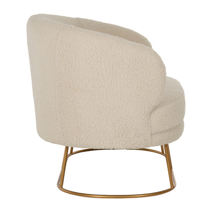 Sofa 2-seater Arien Hm8492.20 Ecru Boucle Fabric And Gold Metal Base 130x75x85hcm.