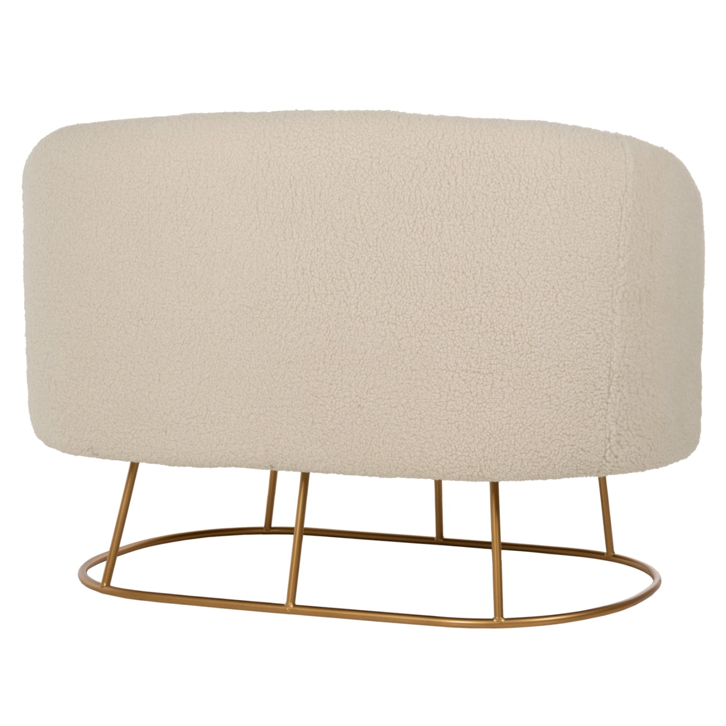 Sofa 2-seater Arien Hm8492.20 Ecru Boucle Fabric And Gold Metal Base 130x75x85hcm.