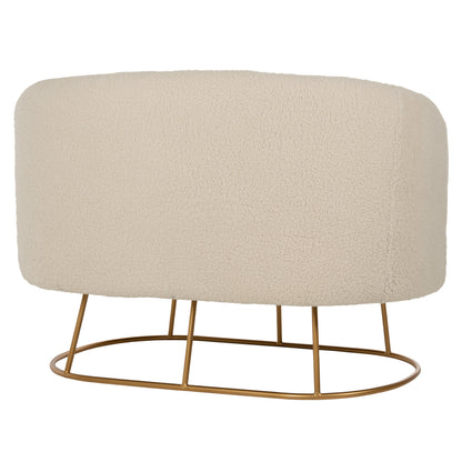 Sofa 2-seater Arien Hm8492.20 Ecru Boucle Fabric And Gold Metal Base 130x75x85hcm.