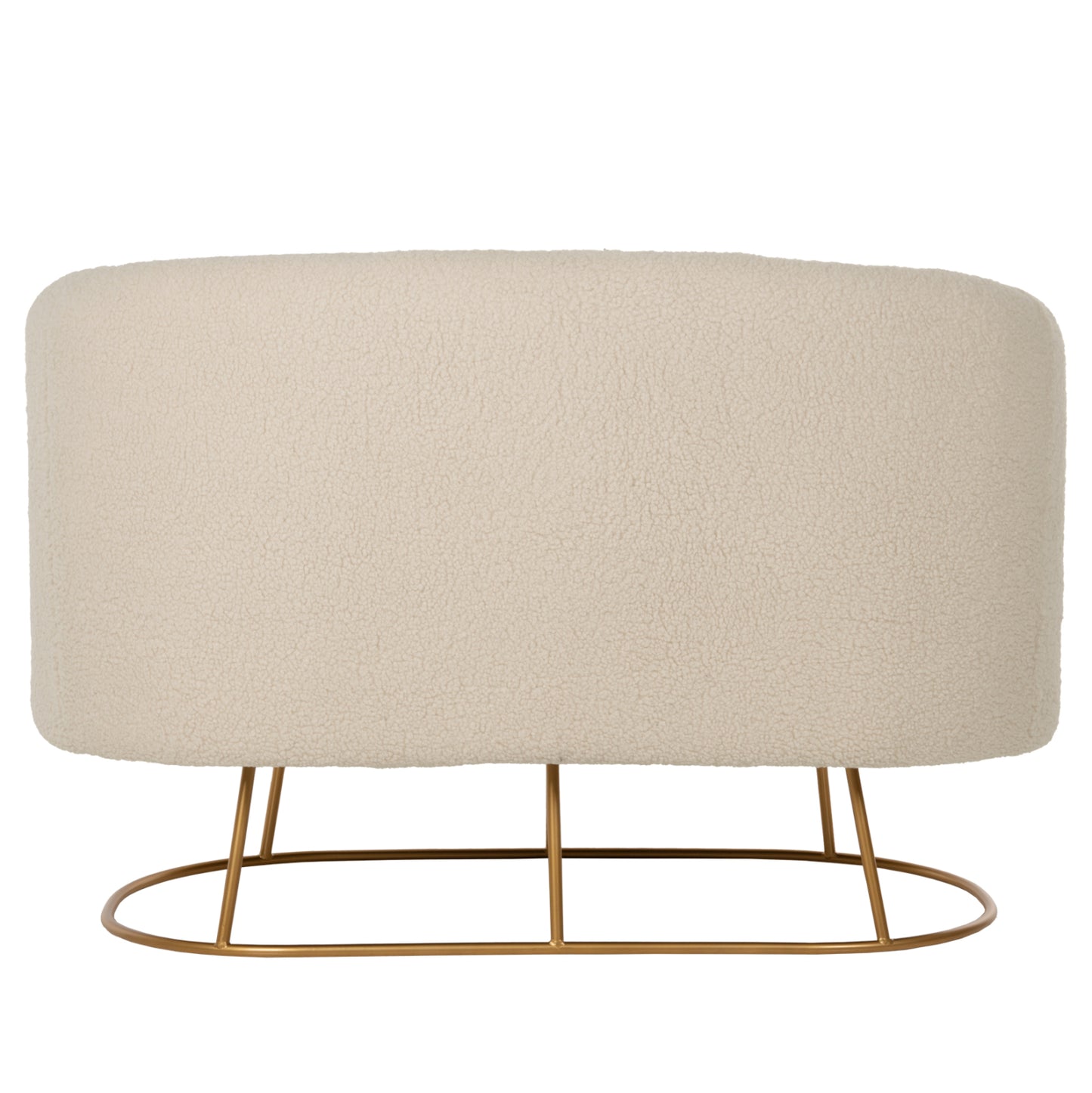 Sofa 2-seater Arien Hm8492.20 Ecru Boucle Fabric And Gold Metal Base 130x75x85hcm.