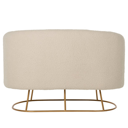 Sofa 2-seater Arien Hm8492.20 Ecru Boucle Fabric And Gold Metal Base 130x75x85hcm.