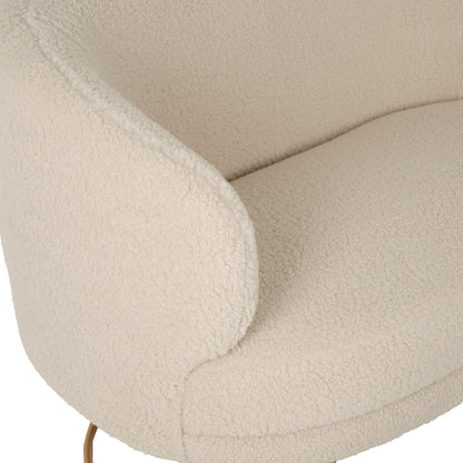Sofa 2-seater Arien Hm8492.20 Ecru Boucle Fabric And Gold Metal Base 130x75x85hcm.