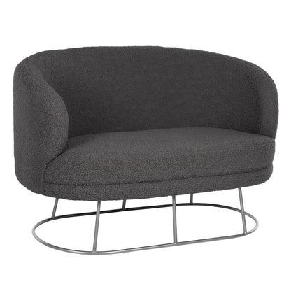 Sofa 2-seater Arien Hm8492.21 Grey Boucle Fabric And Silver Metal Base 130x75x85hcm.