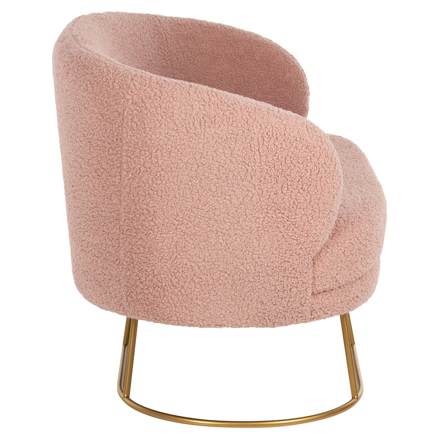 Sofa 2-seater Arien Hm8492.22 Dusty Pink Boucle Fabric And Gold Metal Base 130x75x85hcm.