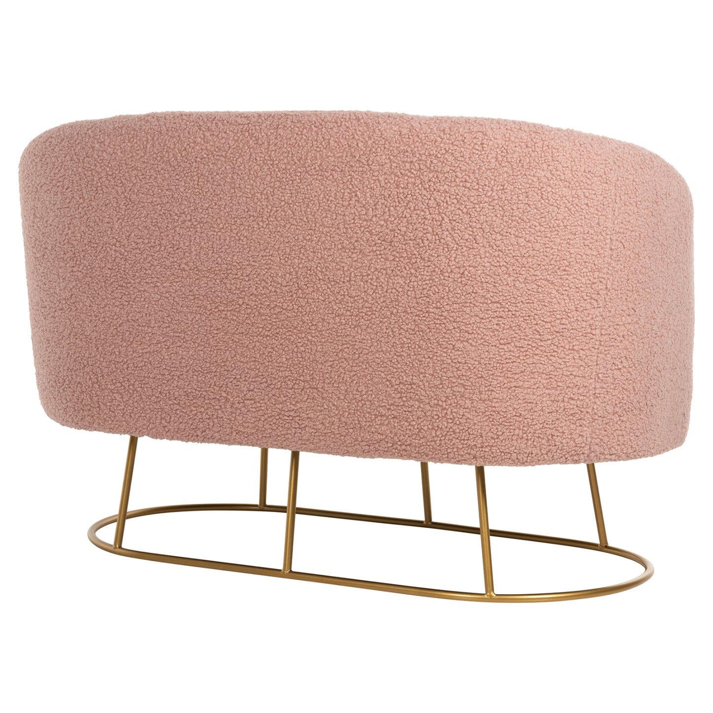 Sofa 2-seater Arien Hm8492.22 Dusty Pink Boucle Fabric And Gold Metal Base 130x75x85hcm.
