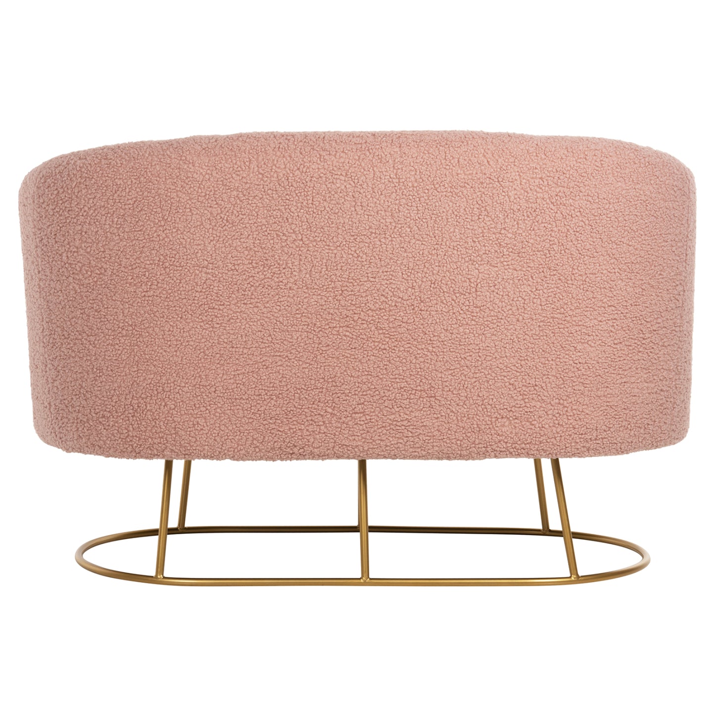 Sofa 2-seater Arien Hm8492.22 Dusty Pink Boucle Fabric And Gold Metal Base 130x75x85hcm.